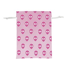 Alien Pattern Pink Lightweight Drawstring Pouch (m) by Ket1n9