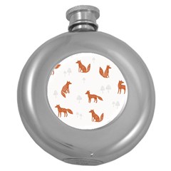 Fox Animal Wild Pattern Round Hip Flask (5 Oz) by Ket1n9