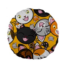 Cats-cute-kitty-kitties-kitten Standard 15  Premium Round Cushions by Ket1n9