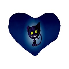 Cats Funny Standard 16  Premium Heart Shape Cushions by Ket1n9