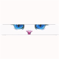 Cute White Cat Blue Eyes Face Small Bar Mat by Ket1n9