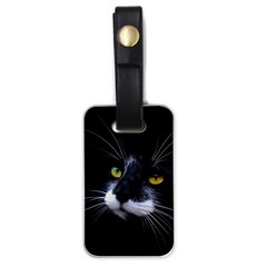 Face Black Cat Luggage Tag (one Side) by Ket1n9