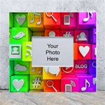 Colorful 3d Social Media White Wall Photo Frame 5  x 7  Front