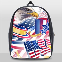 United States Of America Usa  Images Independence Day School Bag (xl) by Ket1n9