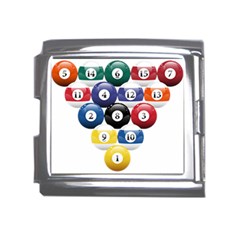 Racked Billiard Pool Balls Mega Link Italian Charm (18mm) by Ket1n9