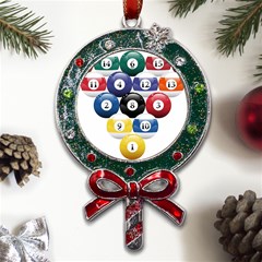 Racked Billiard Pool Balls Metal X mas Lollipop With Crystal Ornament by Ket1n9