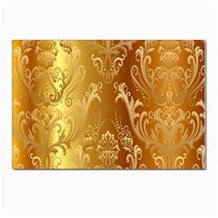 Golden Pattern Vintage Gradient Vector Postcards 5  X 7  (pkg Of 10) by Ket1n9