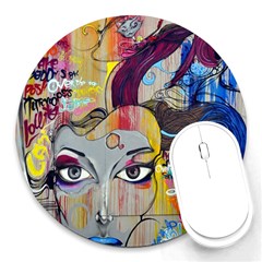 Graffiti-mural-street-art-painting Round Mousepad by Ket1n9