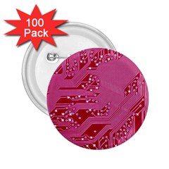 Pink Circuit Pattern 2 25  Buttons (100 Pack)  by Ket1n9