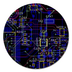 Technology Circuit Board Layout Magnet 5  (round) by Ket1n9