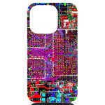 Technology Circuit Board Layout Pattern iPhone 14 Pro Black UV Print Case Front