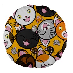 Cats-cute-kitty-kitties-kitten Large 18  Premium Round Cushions by Ket1n9