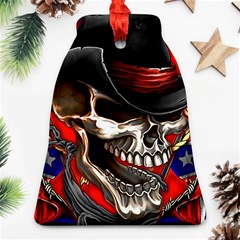 Confederate Flag Usa America United States Csa Civil War Rebel Dixie Military Poster Skull Ornament (bell) by Ket1n9