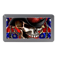 Confederate Flag Usa America United States Csa Civil War Rebel Dixie Military Poster Skull Memory Card Reader (mini) by Ket1n9