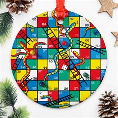 Snakes And Ladders Ornament (round) by Ket1n9