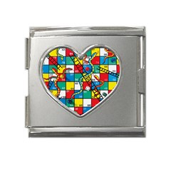 Snakes And Ladders Mega Link Heart Italian Charm (18mm) by Ket1n9