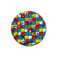 Snakes And Ladders Rubber Round Coaster (4 Pack) by Ket1n9