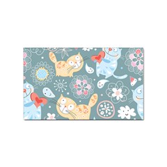 Cute Cat Background Pattern Sticker Rectangular (10 Pack) by Ket1n9