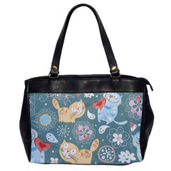 Cute Cat Background Pattern Oversize Office Handbag by Ket1n9