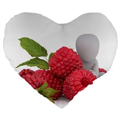 Fruit-healthy-vitamin-vegan Large 19  Premium Flano Heart Shape Cushions by Ket1n9