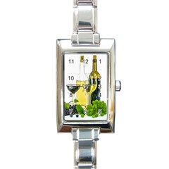 White-wine-red-wine-the-bottle Rectangle Italian Charm Watch by Ket1n9