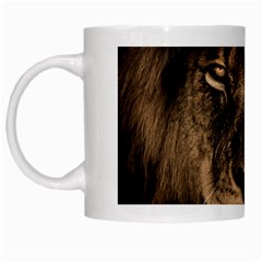 African-lion-mane-close-eyes White Mug by Ket1n9