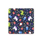 Colorful Funny Christmas Pattern Square Magnet Front