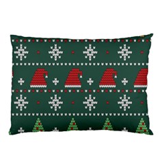 Beautiful Knitted Christmas Pattern Pillow Case (two Sides) by Ket1n9