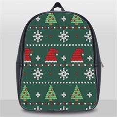 Beautiful Knitted Christmas Pattern School Bag (xl) by Ket1n9