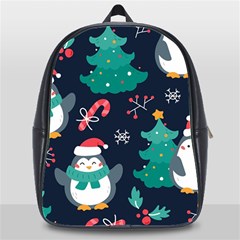 Colorful Funny Christmas Pattern School Bag (xl) by Ket1n9