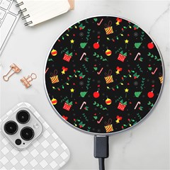 Christmas Pattern Texture Colorful Wallpaper Wireless Fast Charger(white) by Ket1n9