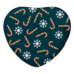 Christmas Seamless Pattern With Candies Snowflakes Heart Glass Fridge Magnet (4 Pack) by Ket1n9