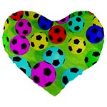 Balls Colors Large 19  Premium Heart Shape Cushions Front