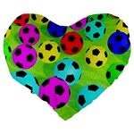 Balls Colors Large 19  Premium Heart Shape Cushions Back