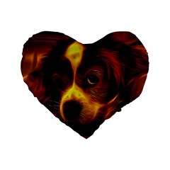 Cute 3d Dog Standard 16  Premium Heart Shape Cushions by Ket1n9