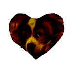 Cute 3d Dog Standard 16  Premium Heart Shape Cushions Back