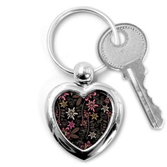 Flower Art Pattern Key Chain (heart) by Ket1n9