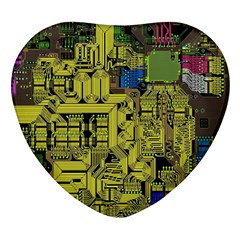 Technology Circuit Board Heart Glass Fridge Magnet (4 Pack) by Ket1n9