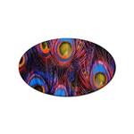 Pretty Peacock Feather Sticker Oval (10 pack) Front