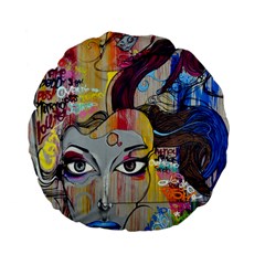 Graffiti-mural-street-art-painting Standard 15  Premium Flano Round Cushions by Ket1n9