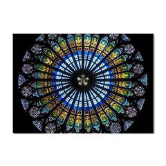 Stained Glass Rose Window In France s Strasbourg Cathedral Crystal Sticker (a4) by Ket1n9