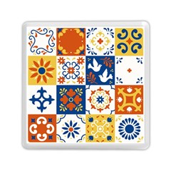 Mexican-talavera-pattern-ceramic-tiles-with-flower-leaves-bird-ornaments-traditional-majolica-style- Memory Card Reader (square) by Ket1n9