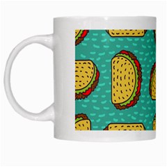 Taco-drawing-background-mexican-fast-food-pattern White Mug by Ket1n9