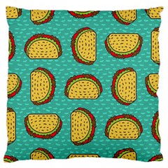 Taco-drawing-background-mexican-fast-food-pattern Standard Premium Plush Fleece Cushion Case (two Sides) by Ket1n9