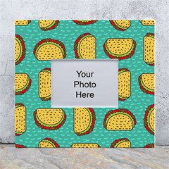 Taco-drawing-background-mexican-fast-food-pattern White Wall Photo Frame 5  X 7  by Ket1n9