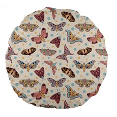 Pattern-with-butterflies-moths Large 18  Premium Round Cushions by Ket1n9