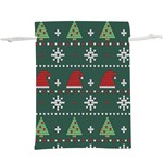 Beautiful-knitted-christmas-pattern -- Lightweight Drawstring Pouch (XL) Back