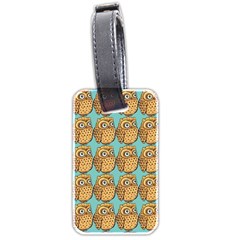 Seamless Cute Colourfull Owl Kids Pattern Luggage Tag (two Sides) by Grandong