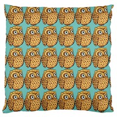 Owl Bird Pattern Large Premium Plush Fleece Cushion Case (two Sides) by Grandong