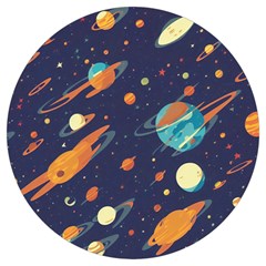 Space Galaxy Planet Universe Stars Night Fantasy Round Trivet by Grandong